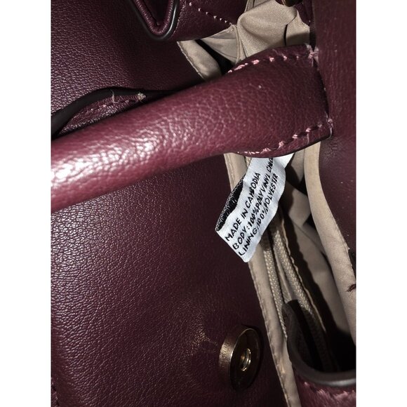 Nine West Mireya Satchel Burgundy Handbag With Bow Detail & Chain Strap - Picture 6 of 11